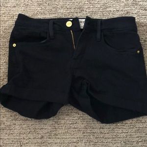 Navy blue frame denim shorts - size 24; mid rise